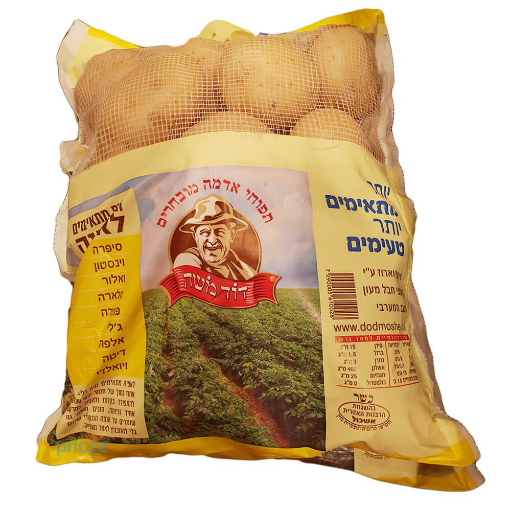 תפוח אדמה לבן דוד משה ארוז(מחיר לק"ג- ₪7.8) 